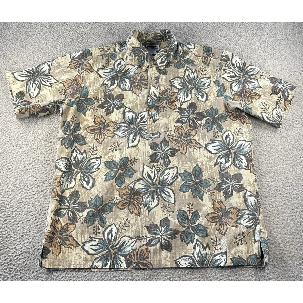 Vintage Reyn Spooner Shirt Mens XL Reverse Print Hibiscus Floral Hawaiian